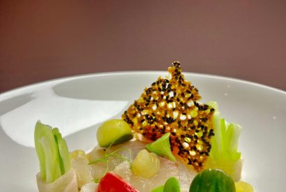 Thumbnail for Tataki van koolvis met ponzu en een crème van gepofte citroen.